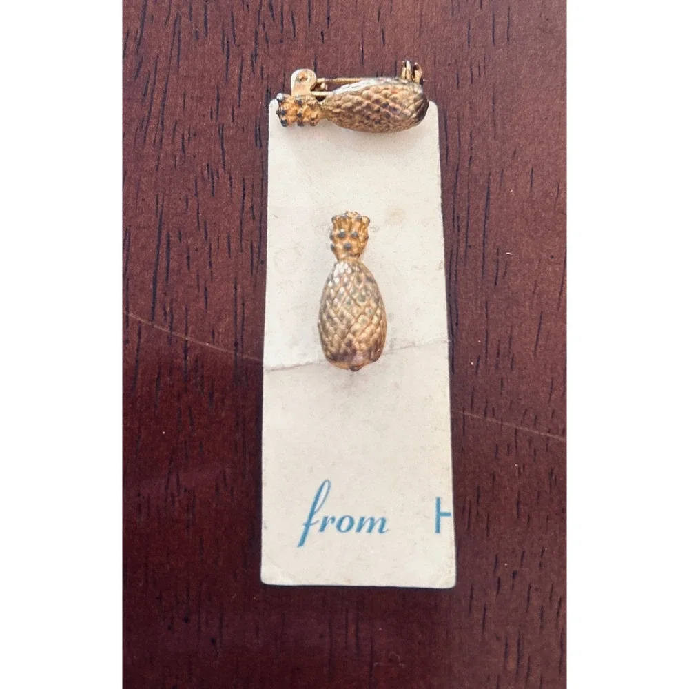 Vintage Hawaii Souvenir Pineapple Scatter Pins Gold Tone Small Tropical Tiki‎